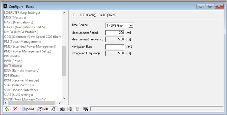 Configure Rates on U-center Software