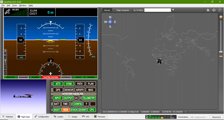 Flight Data Representation on LibrePilot GCS