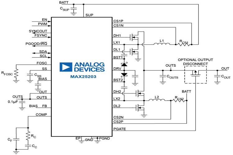 MAX25203 Circuit Diagram