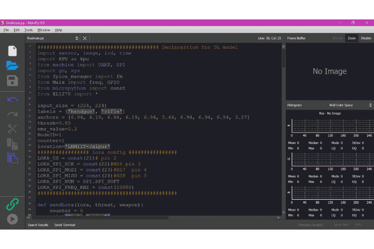 AI Threat Detection Maixpy IDE Code