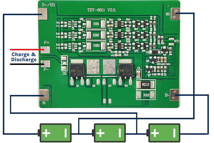 12V Battery Pack with BMS Module