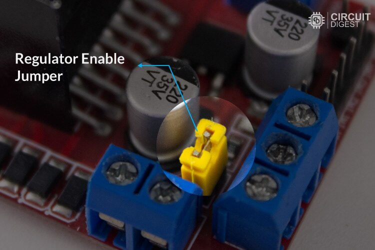 Connecting Jumper Yellow For L298N Motor Driver Project