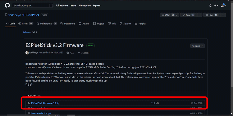 ESPixelStick firmware Github Repos