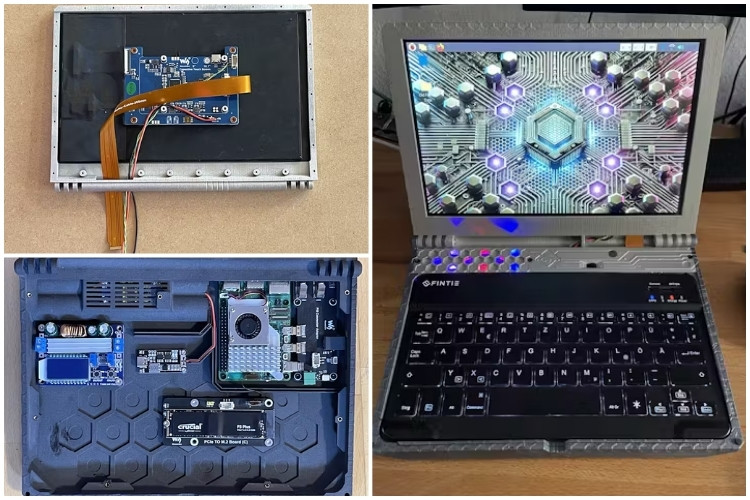 "Hardware BreakDown Image of DIY Laptop"