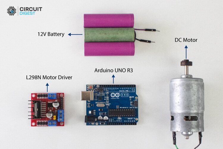 Interfacing-L298N-Motor-Driver-with-Arduino-Components-Part-Marking