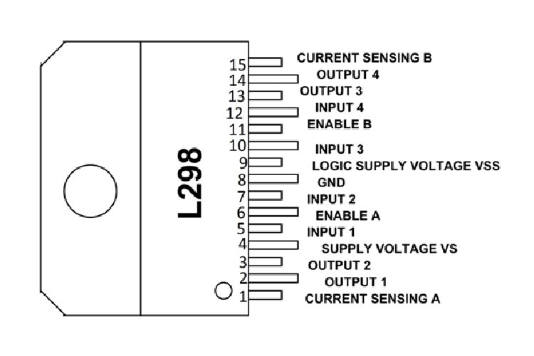  L298N IC Pinout Details