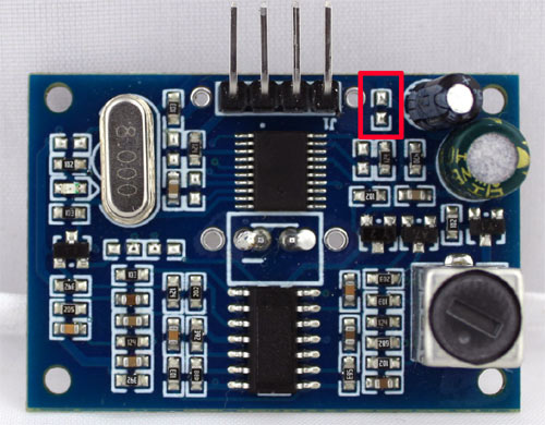 R27 Jumper on Ultrasonic Sensor Module