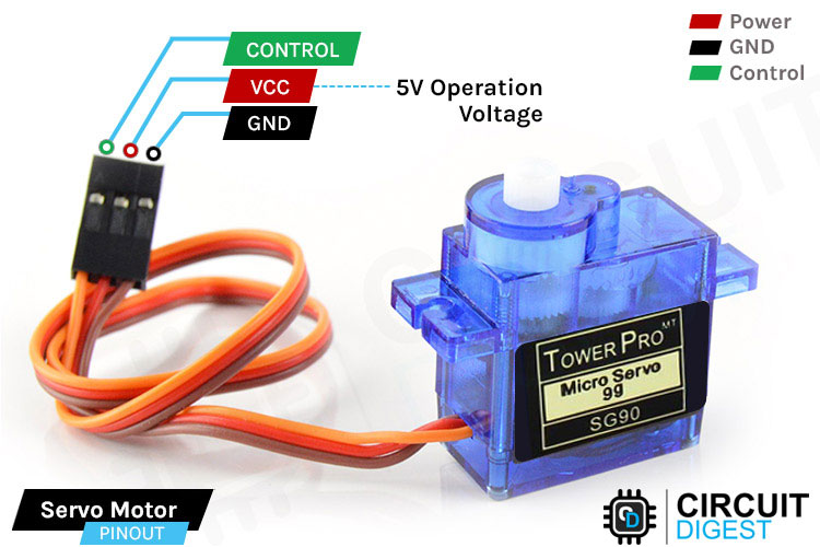 SG90 Servo Motor Pinout