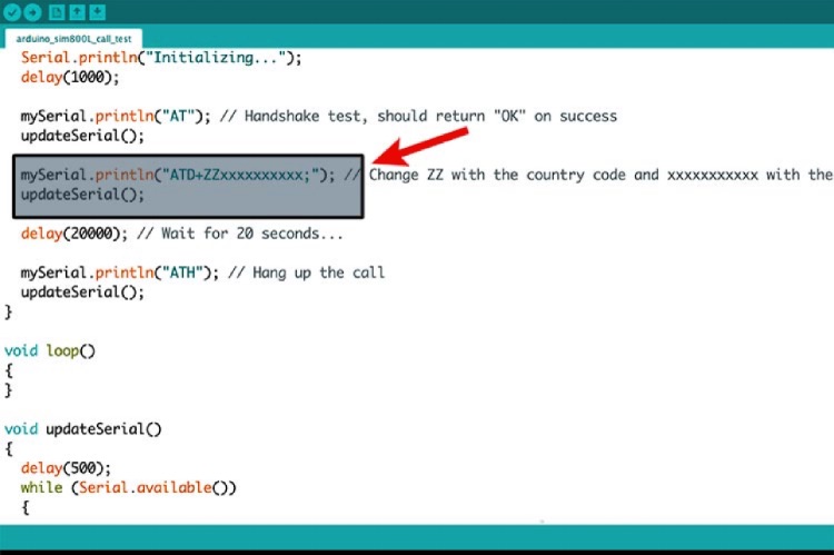 sim800l making calls arduino code