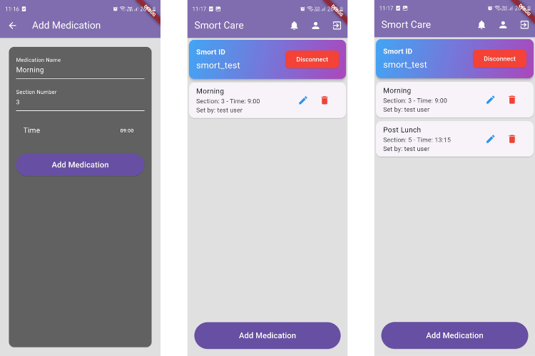 Smort Care Medication Add UI