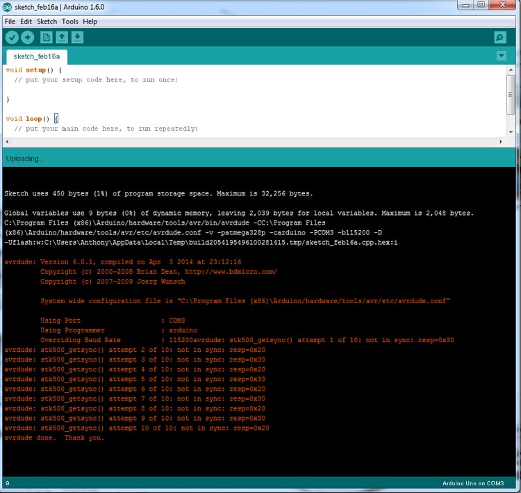 Testing Arduino Board on Arduino IDE