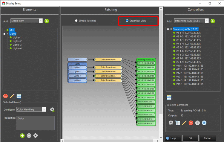 Vixen Display Setup Graphical View