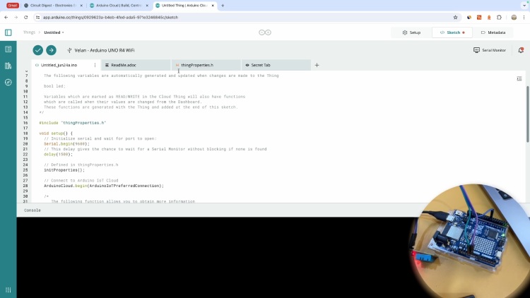 Arduino IoT Cloud: Sketch Editor