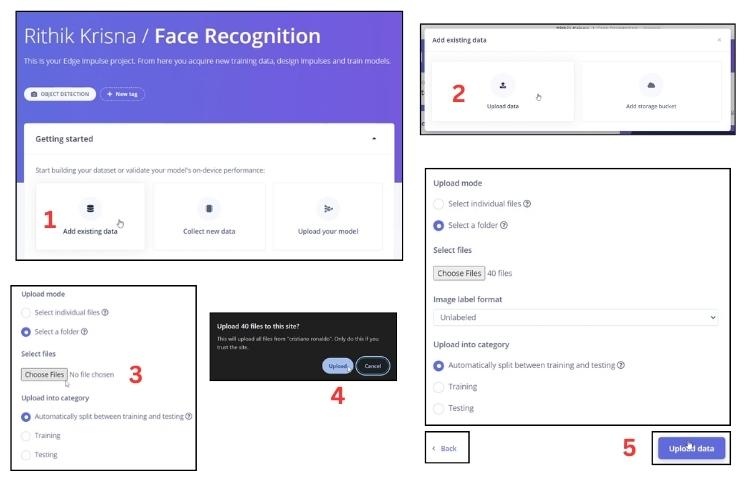 Image Representing the Steps to Upload Data to Edge Impulse