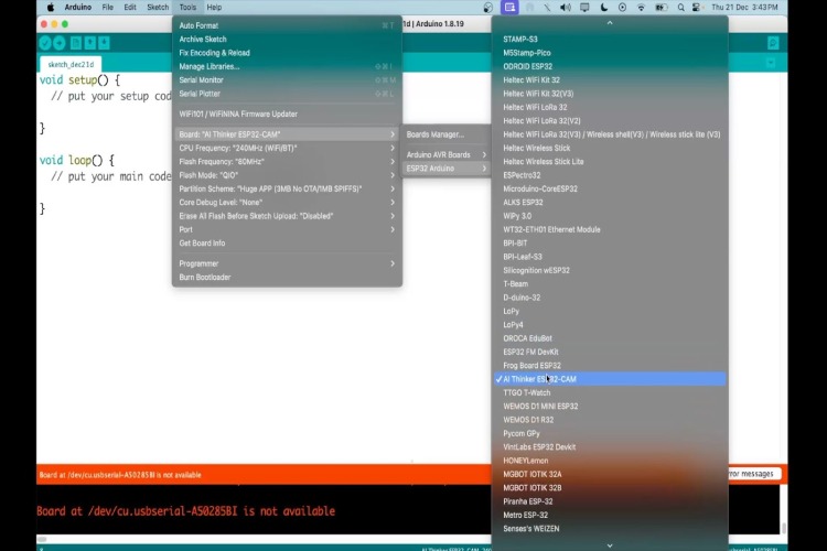 Program ESP32 CAM with Arduino IDE