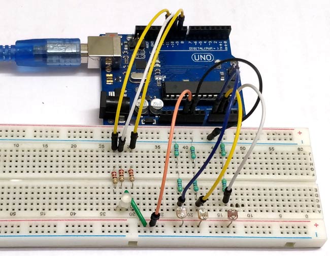 Arduino Color Mixing Lamp using RGB and LDR