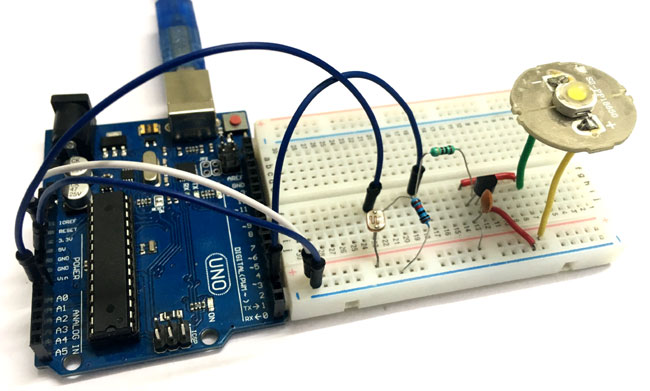 Auto Intensity Control of Power LED using Arduino