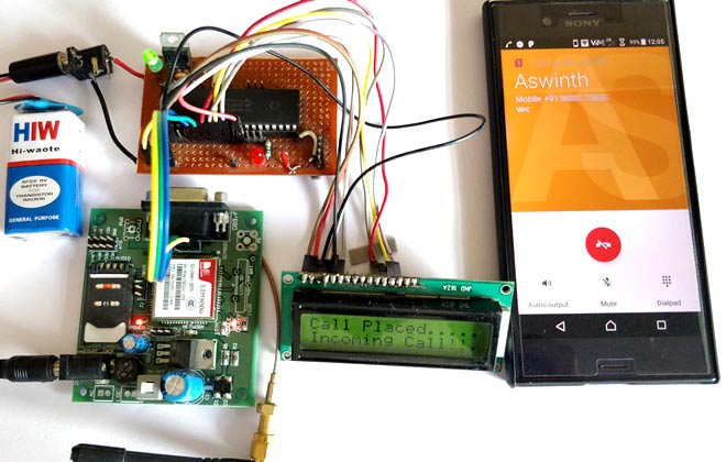 GSM Interfacing with PIC Microcontroller PIC16F877A - Make and Receive Calls