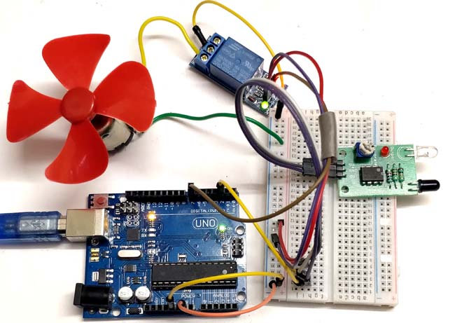 IR controlled DC motor using Arduino