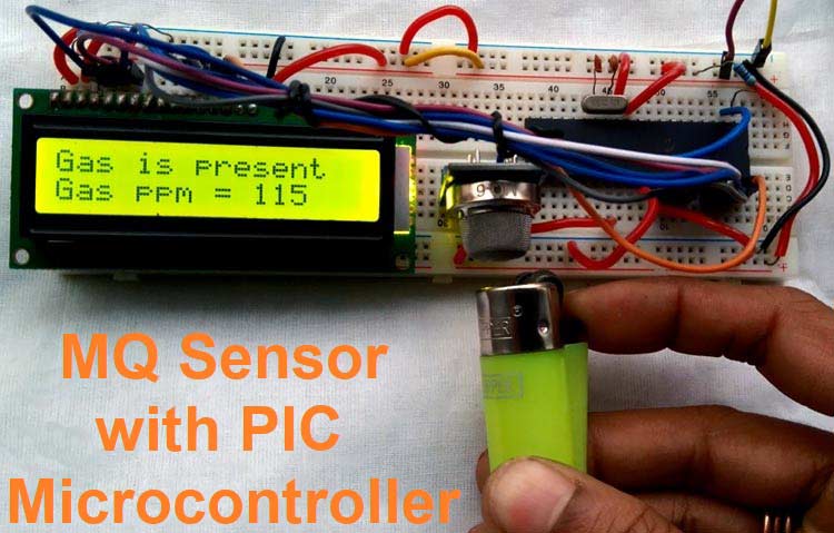 MQ sensor with PIC microcontroller