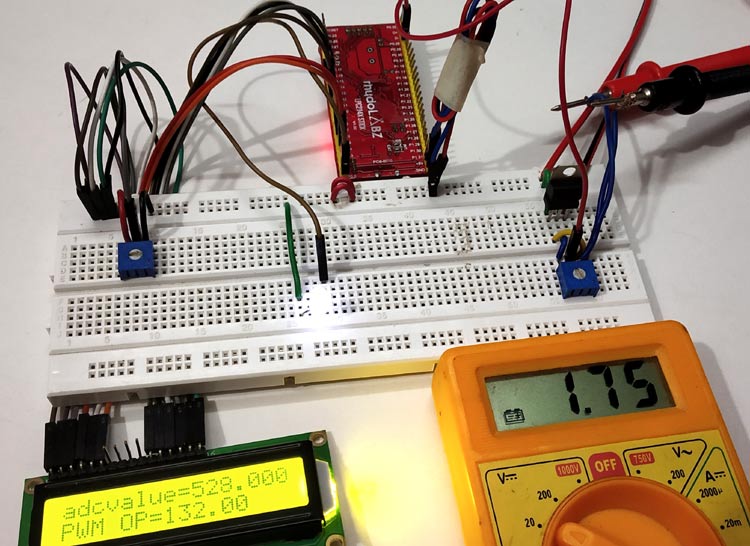 Pulse width Modulation (PWM) using ARM7-LPC2148: Controlling Brightness of LED