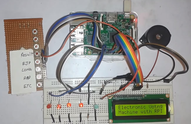 Electronic Voting Machine using Raspberry Pi