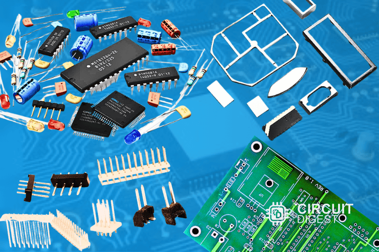 Printed Circuit Board, Active Components and Metallic Parts