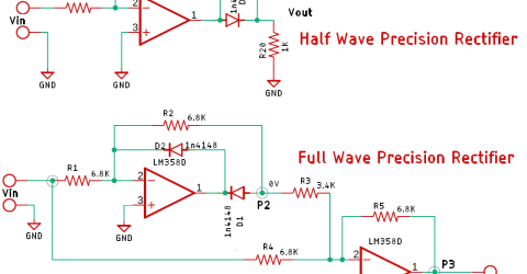 Half Wave and Full Wave Precision Rectifier Circuit using Op-Amp