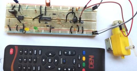 Wireless DC Motor Speed Control using IR Remote and 555 Timer IC