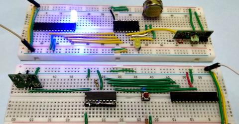 Interfacing RF module with Atmega8: Communication between two AVR Microcontrollers