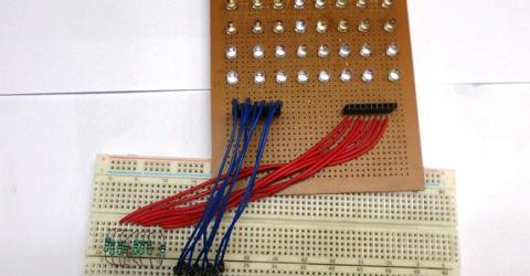 Scrolling Text Display on 8x8 LED Matrix using AVR Microcontroller