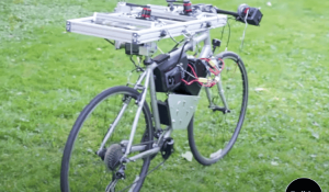 A Self Balancing Bicycle using Gyroscopic Stabilization